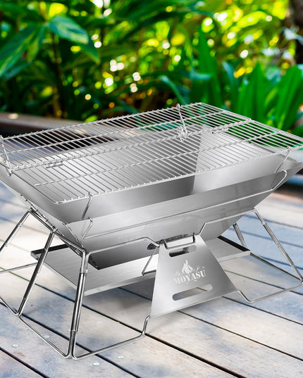 Levede Portable Folding BBQ Charcoal Grill Silver-1973193516473520135