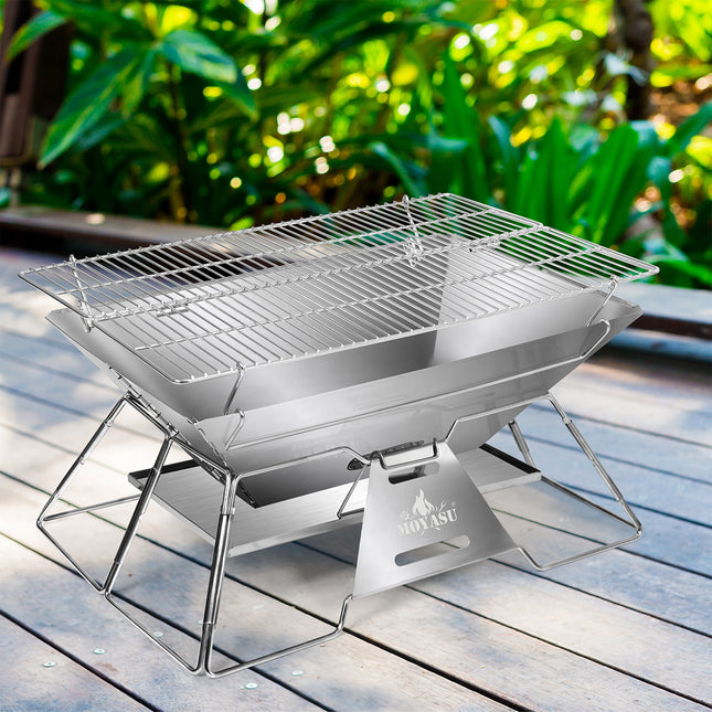 Levede Portable Folding BBQ Charcoal Grill Silver-1973193516473520135