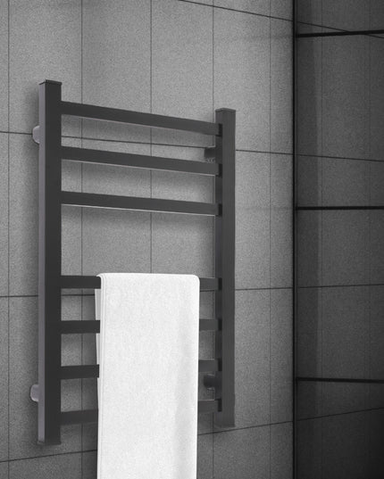 Heated Towel Rail Warmer Rack Wall Mounted Black-1973193892169912327