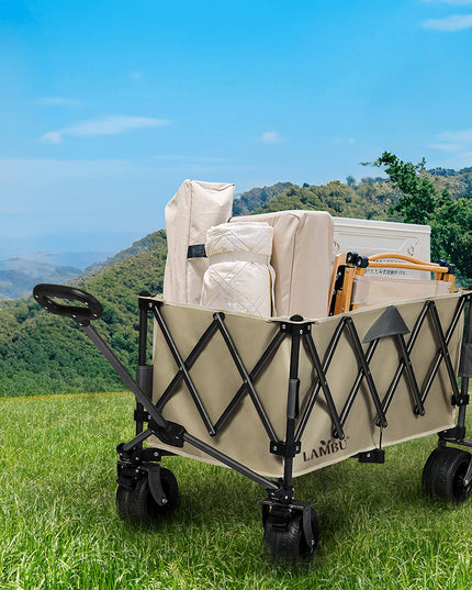 Lambu Folding Wagon Cart Khaki-1975420333397774343