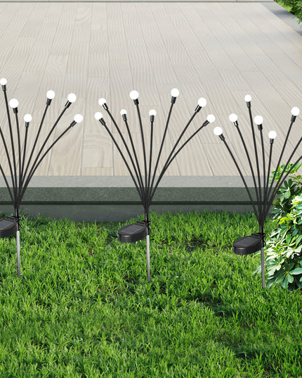 Firfly Solar Lawn Lights 8LED 4PC Outdoor Black-1973193958083399687