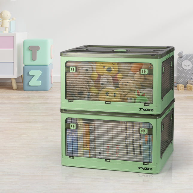 55L Storage Boxes Stackable Container M Green Medium-1973193712464957447