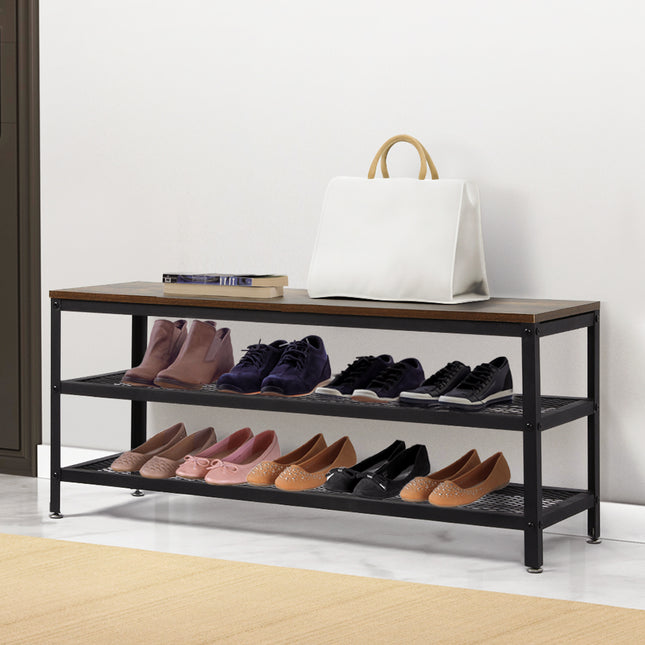 Levede 3-Tier Shoe Rack Bench 100cm-1973193843444682759