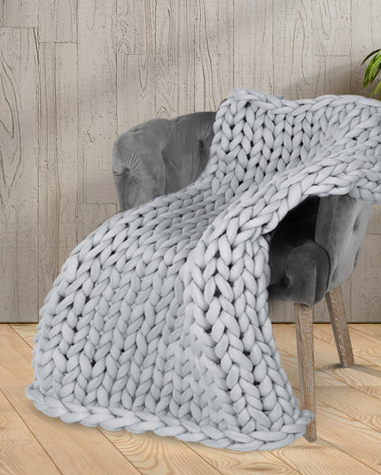 Dreamz Knitted Weighted Blanket Chunky Grey Kids-1973194040325312519