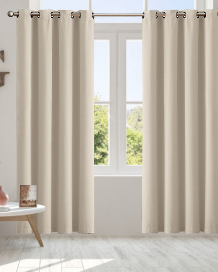 2x Blockout Curtains Panels 3 Layers Beige-1973194061905006598