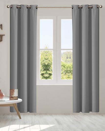 2x Blockout Curtains Panels 3 Layers Grey-1973194063247183878