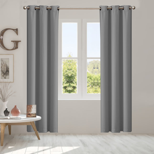 2x Blockout Curtains Panels 3 Layers Grey-1973194063247183878