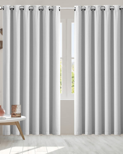 2x Blockout Curtains Panels 3 Layers Grey-1975420490960998406