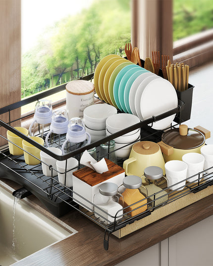 Toque Expandable Drain Drying Rack Dish Bowl Holder-1973193546504736775