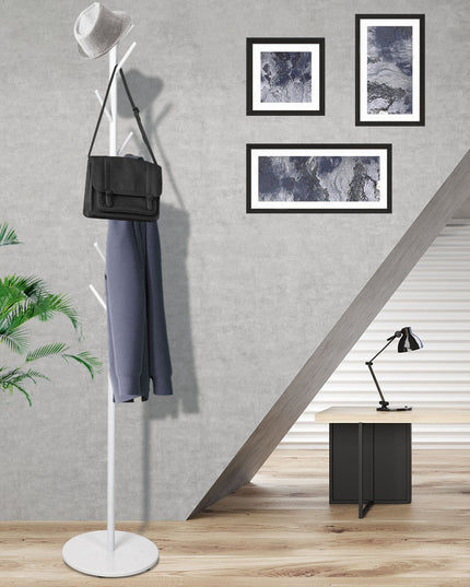 Levede Coat Rack Hat Clothes Stand Hanger White-1973193816466919430