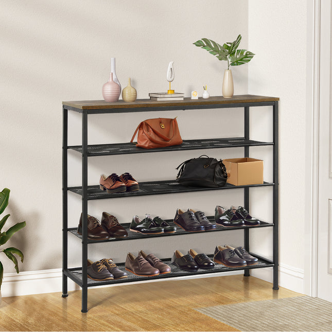 Levede 5-Tier Shoe Rack Storage Cabinet 100cm Wide-1975420510837805063