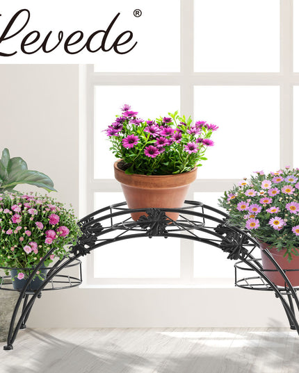 2X Plant Stand Outdoor Indoor Metal Black-1975420419141931015