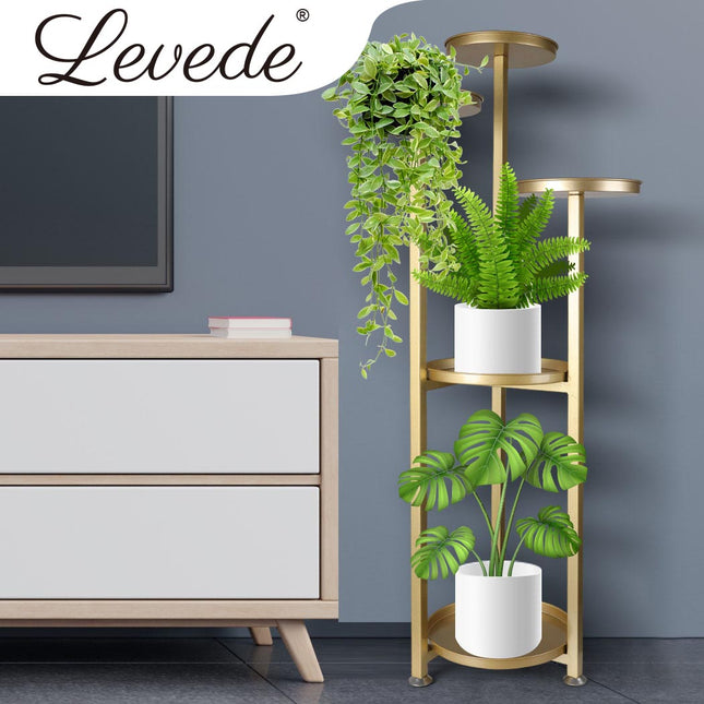 Levede Plant Stand Outdoor Indoor Flower Gold Large-1975420369678503942