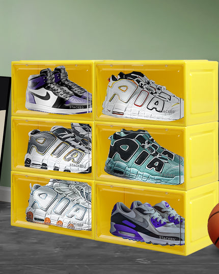 Stacked Sneaker Display Case 6x Clear Yellow-1973193714826350599