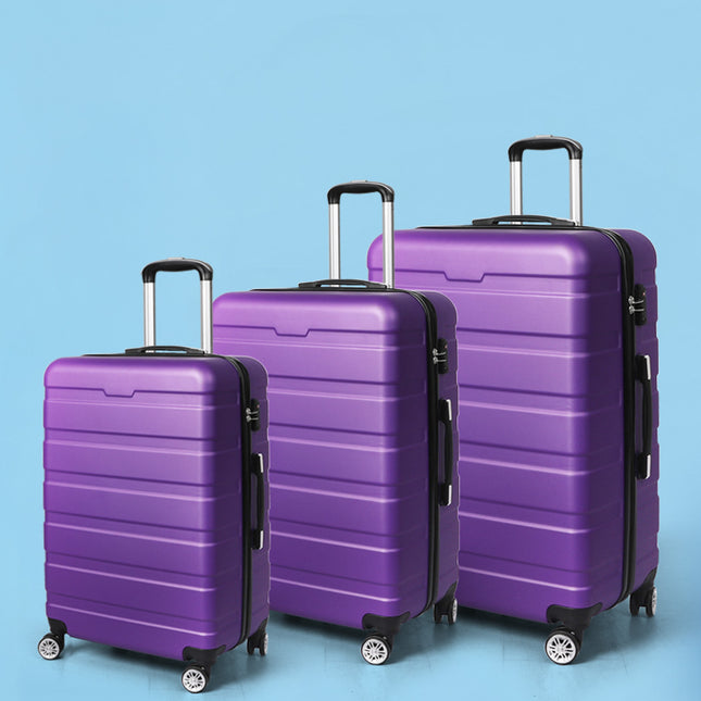 Slimbridge 3PC Luggage sets Suitcase Purple-1973193942879047687