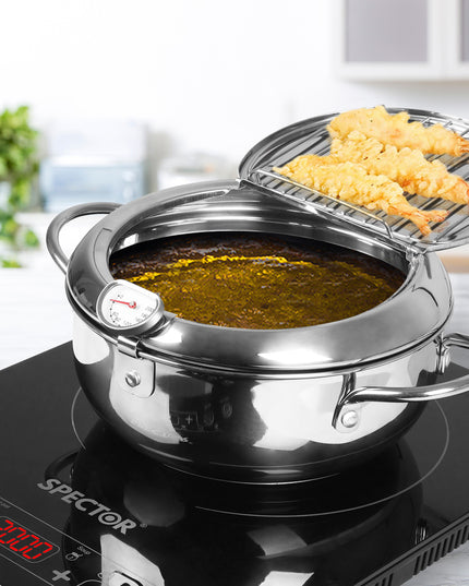 TOQUE 24cm Japanese Deep Frying Pan Silver-1973193928526139399