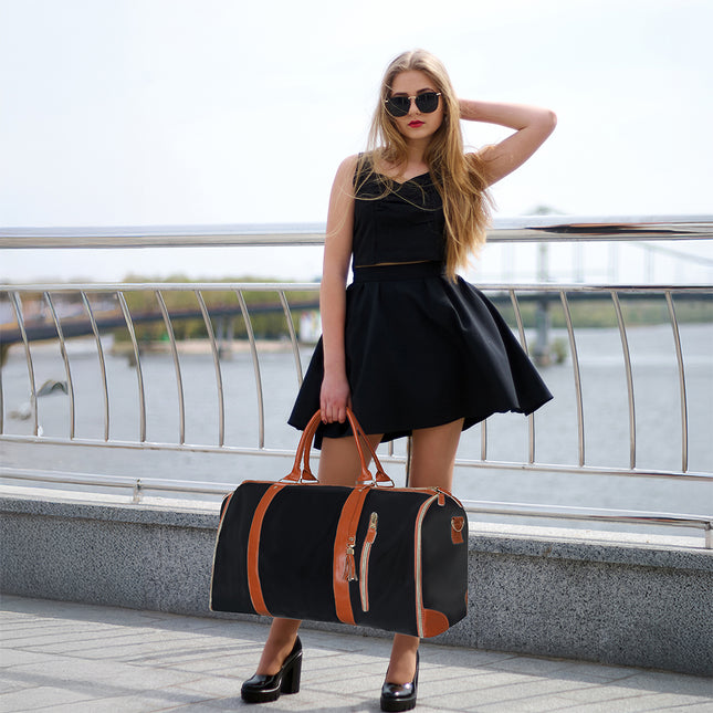 Slimbridge Garment Bags 2 in 1 Hanging Suit Bag Black-1973193511423578119