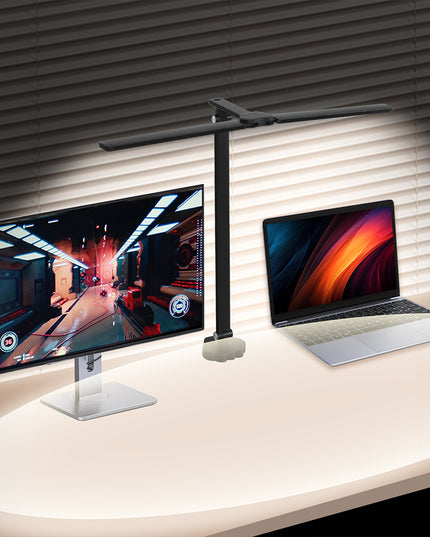 Emitto Double Head LED Desk Lamp Dimmable With Clamp-1973193534492250119