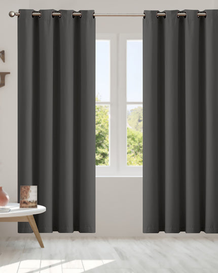 2x Blockout Curtains Panels 3 Layers Charcoal CD1003-132X213-GR-1973194063054245894