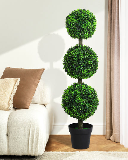 Lambu Artificial Triple Ball Boxwood Trees-1975420333049647111