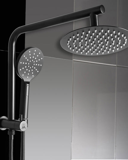 Shower Head High Pressure Set Rain Round Black-1975420484585656327