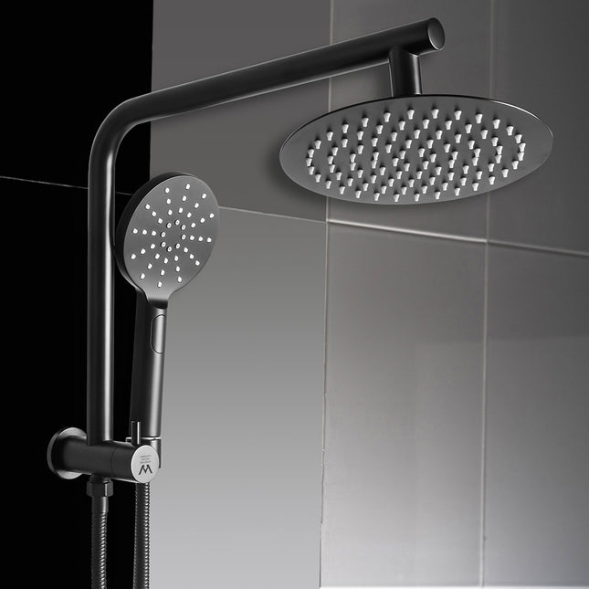 Shower Head High Pressure Set Rain Round Black-1975420484585656327