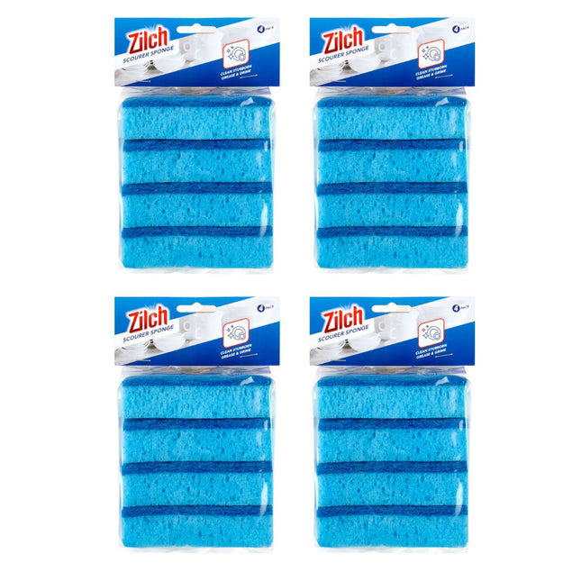 4x Zilch 10cm Sponge Scourer 4pk-1973193608278446080