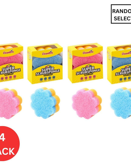 4x Cleanrite 10cm Dual Sided Sponge-1973193593975869440