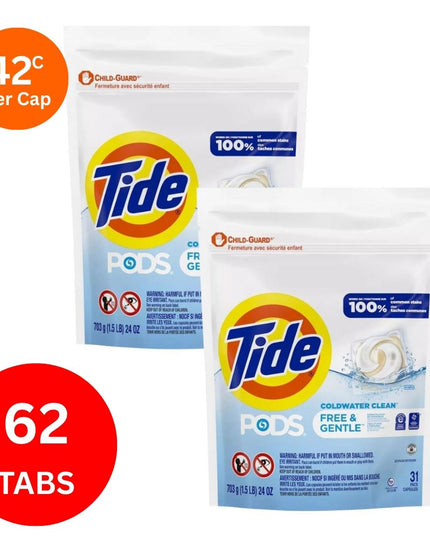Tide Gentle Cold Water x 62 Laundry Pods-1984023737716051971