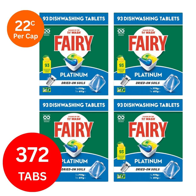 Fairy Platinum x 372 Lemon Dishwasher Tablets-1984023723824517123