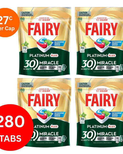 Fairy Platinum Plus x 280 Herbal Breeze Dishwasher Tablets-1984023725200248832