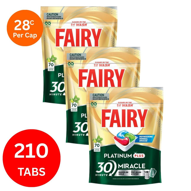 Fairy Platinum Plus x 210 Herbal Breeze Dishwasher Tablets-1984023724998922243