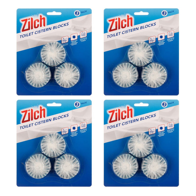 4x Zilch Toilet Cistern Blocks 3pk