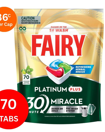 Fairy Platinum Plus x 70 Herbal Breeze Dishwasher Tablets-1984023724592074755