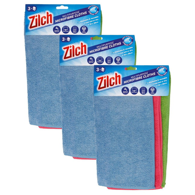 3x Zilch 30x30cm Microfibre Cloth 3pk-1973193607439585281