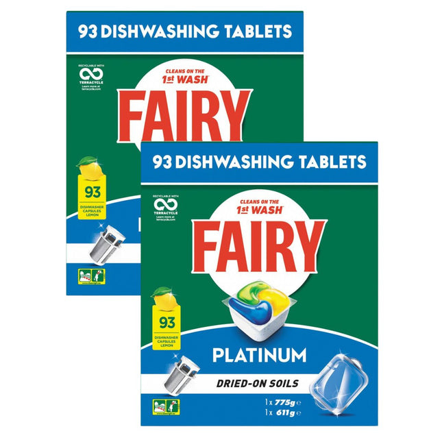 Fairy Platinum x 186 Lemon Dishwasher Tablets-1984023723342172162