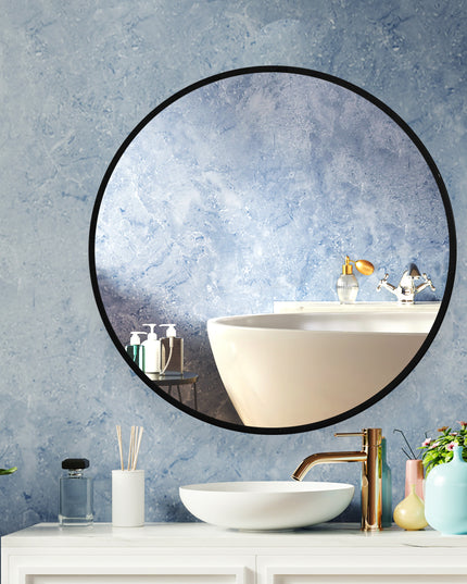 Wall Mirror Round Shaped Bathroom Makeup Small-1975420485516791814