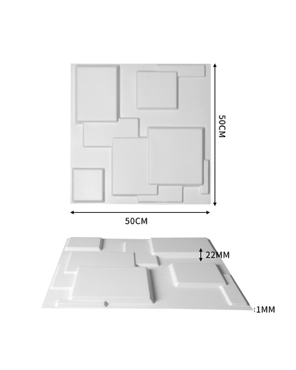 12Pcs 3D Wall Panels 50x50cm DIY Waterproof-1975420500423348226