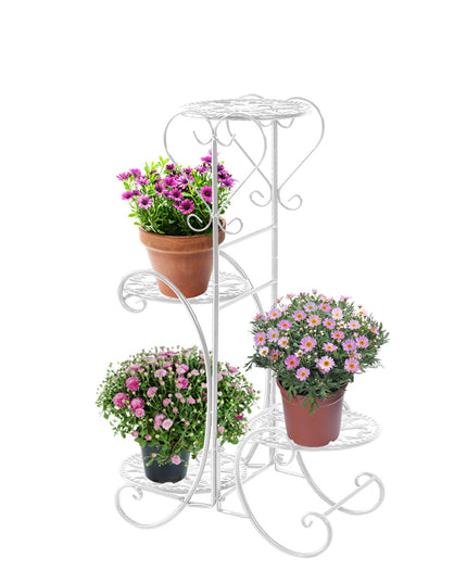 Levede Plant Stand Outdoor Indoor Metal White-1973193772690968576