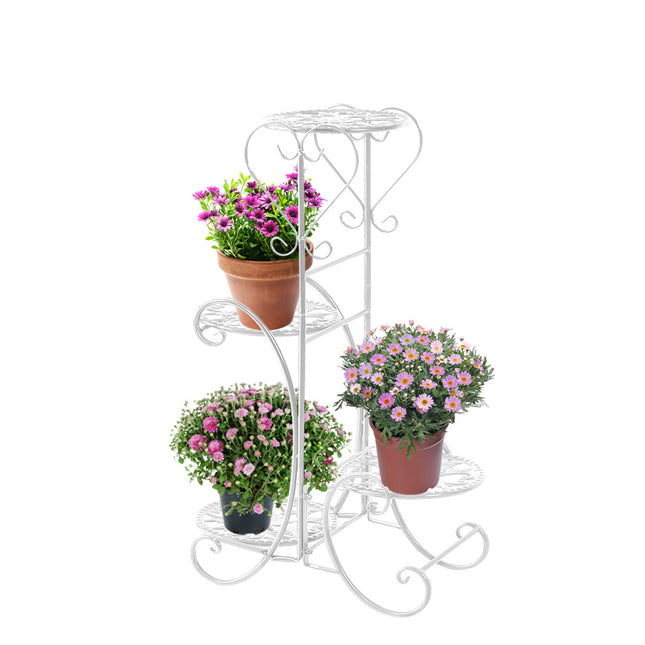 Levede Plant Stand Outdoor Indoor Metal White-1973193772690968576