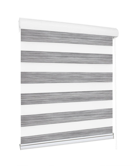 Marlow Blackout Zebra Roller Blind Curtains 90x210 Grey-1973194066216751104