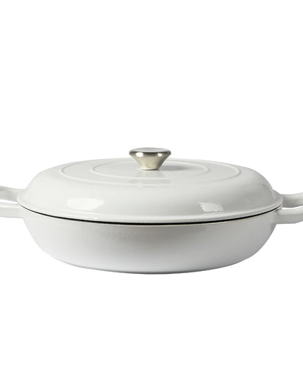 TOQUE 3.5L Enamel Dutch Oven Pan in White Colour-1973193931529261056