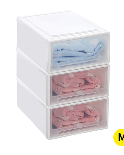 Plastic Storage Box Stackable Containers M 3PK Medium-1973193710736904192