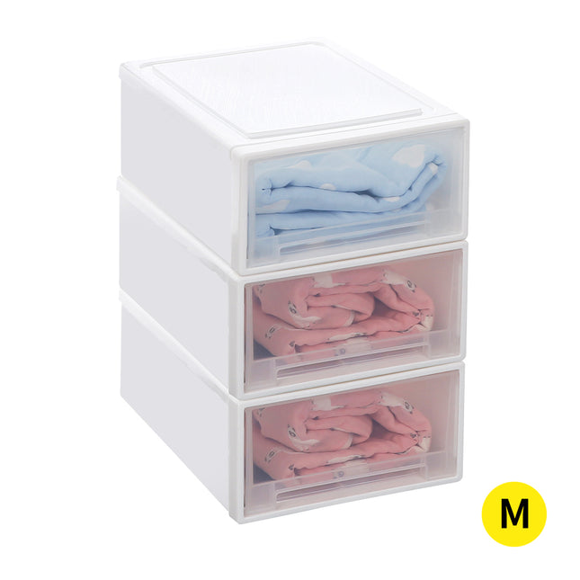 Plastic Storage Box Stackable Containers M 3PK Medium-1973193710736904192