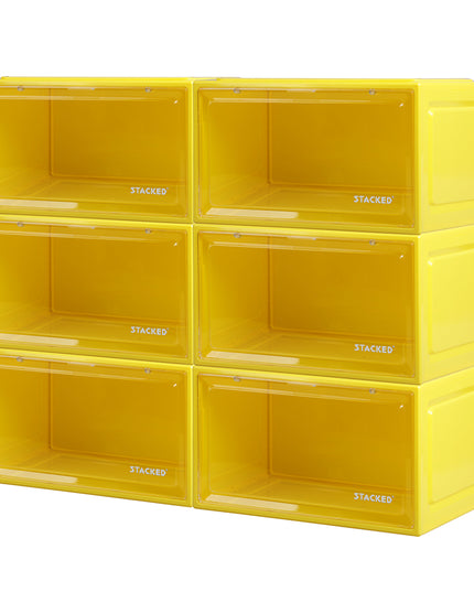 Stacked Sneaker Display Case 6x Clear Yellow-1973193714826350592