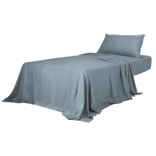 Dreamz 3pcs Sinigle Size 100% Bamboo Bed Sheet Set in Grey Colour Single-1973194027796926464