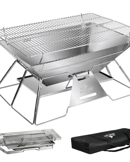 Levede Portable Folding BBQ Charcoal Grill Silver-1973193516473520128