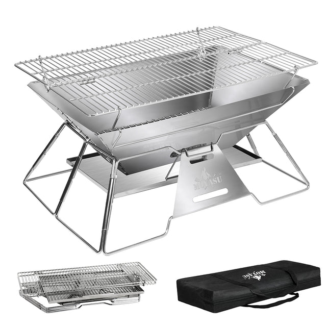 Levede Portable Folding BBQ Charcoal Grill Silver-1973193516473520128
