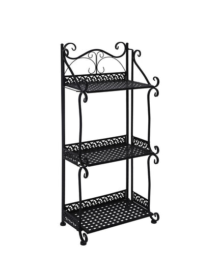 Levede Plant Stand 3 Tiers Outdoor Indoor Black-1973193777447309312