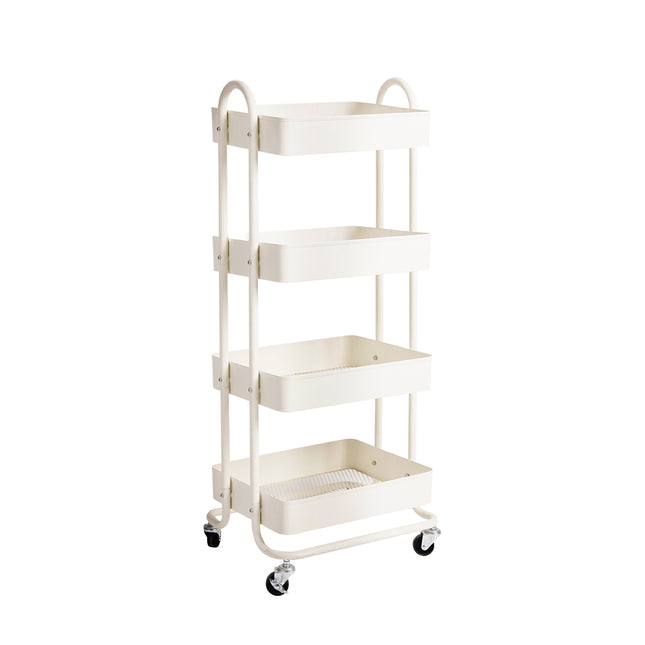Levede 4 Tiers Kitchen Trolley Cart White-1973193877846364160